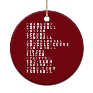 Baseball Pitch Types Ceramic Ornament Terminology Changeup Curveball Cutter Eephus