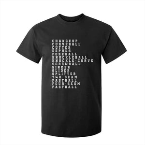 Baseball Pitch Types T Shirt For Kid Terminology Changeup Curveball Cutter Eephus