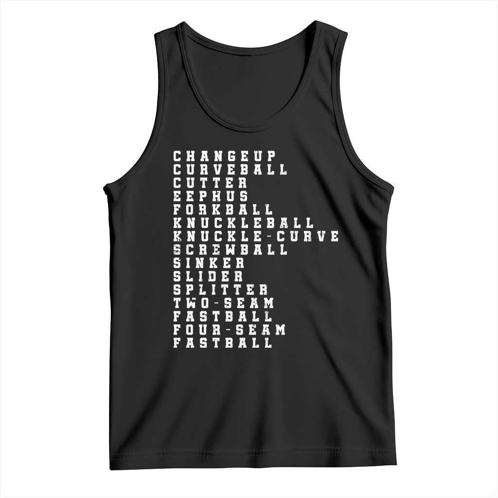 Baseball Pitch Types Tank Top Terminology Changeup Curveball Cutter Eephus