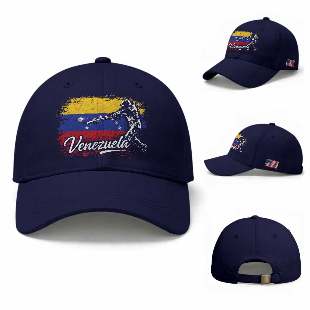 Venezuela Baseball Batter Venezuelan Sport Fan Baseball Cap TS11 Baseball Cap Universal Fit Dark Blue Print Your Wear