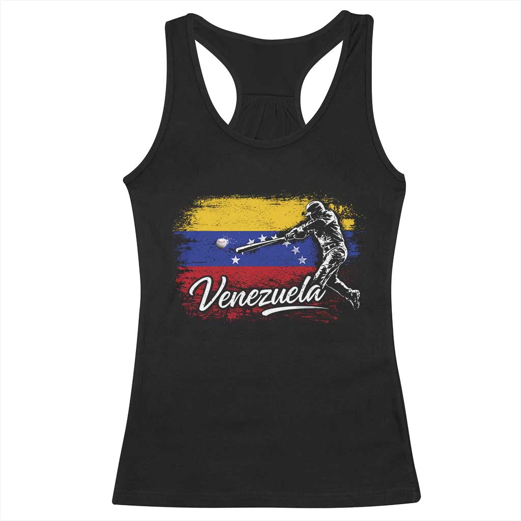 Venezuela Baseball Batter Venezuelan Sport Fan Racerback Tank Top TS11 Black Print Your Wear