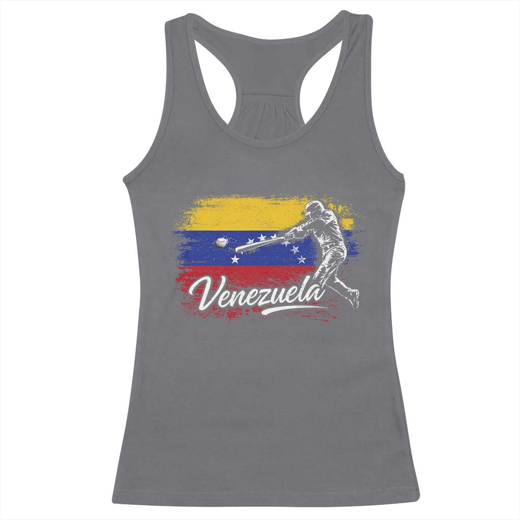 Venezuela Baseball Batter Venezuelan Sport Fan Racerback Tank Top TS11 Charcoal Print Your Wear