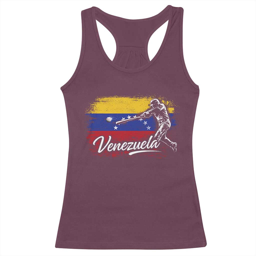 Venezuela Baseball Batter Venezuelan Sport Fan Racerback Tank Top TS11 Maroon Print Your Wear