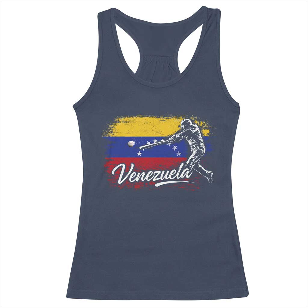 Venezuela Baseball Batter Venezuelan Sport Fan Racerback Tank Top TS11 Navy Print Your Wear