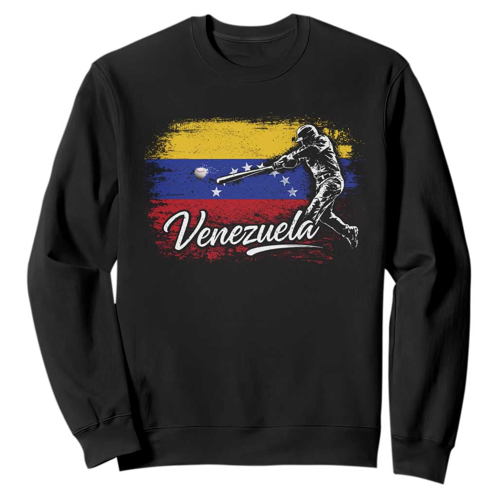 Venezuela Baseball Batter Venezuelan Sport Fan Sweatshirt TS11 Black Print Your Wear