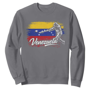 Venezuela Baseball Batter Venezuelan Sport Fan Sweatshirt TS11 Charcoal Print Your Wear