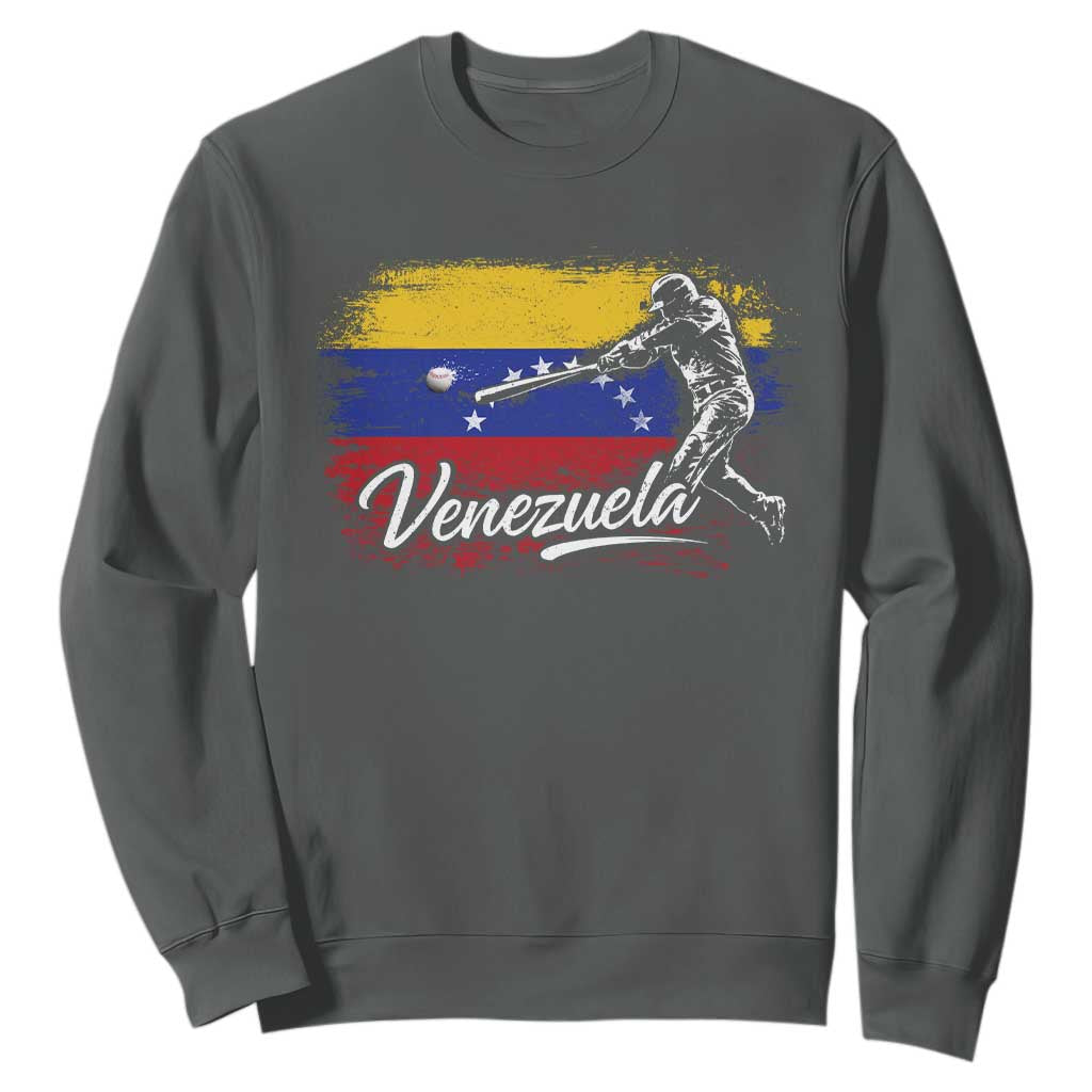 Venezuela Baseball Batter Venezuelan Sport Fan Sweatshirt TS11 Dark Heather Print Your Wear