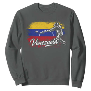 Venezuela Baseball Batter Venezuelan Sport Fan Sweatshirt TS11 Dark Heather Print Your Wear