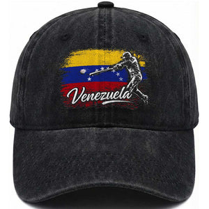 Venezuela Baseball Batter Venezuelan Sport Fan Washed Cotton Baseball Cap TS11 Print Your Wear