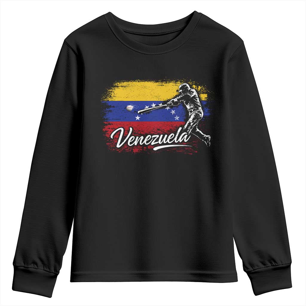 Venezuela Baseball Batter Venezuelan Sport Fan Youth Sweatshirt TS11 Black Print Your Wear