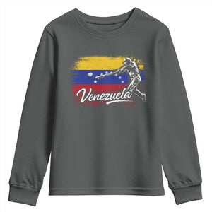 Venezuela Baseball Batter Venezuelan Sport Fan Youth Sweatshirt TS11 Dark Heather Print Your Wear