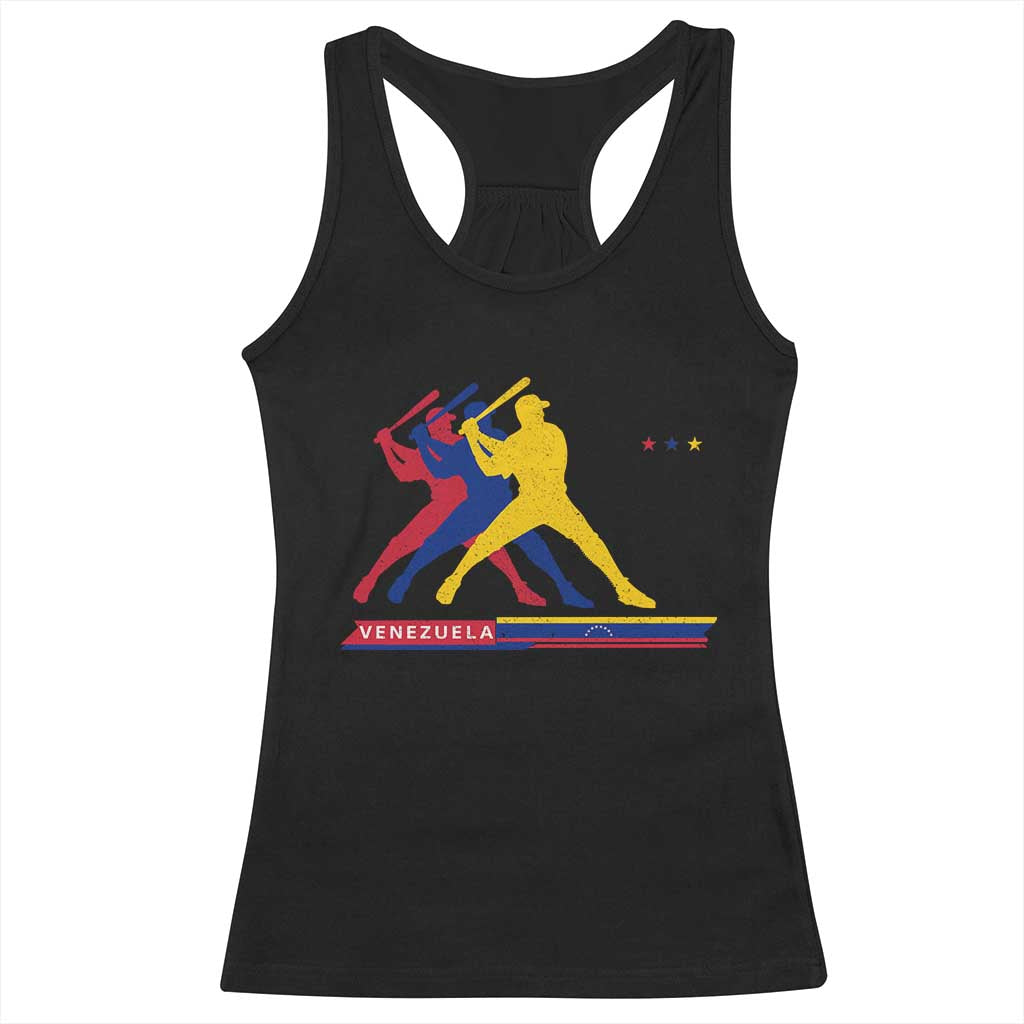 Baseball Venezuela Sport Fan Venezuelan Flag Batter Player Racerback Tank Top TS11 Black Print Your Wear