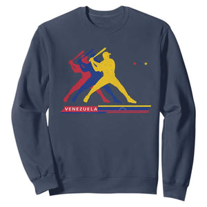 Baseball Venezuela Sport Fan Venezuelan Flag Batter Player Sweatshirt TS11 Navy Print Your Wear