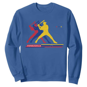 Baseball Venezuela Sport Fan Venezuelan Flag Batter Player Sweatshirt TS11 Royal Blue Print Your Wear