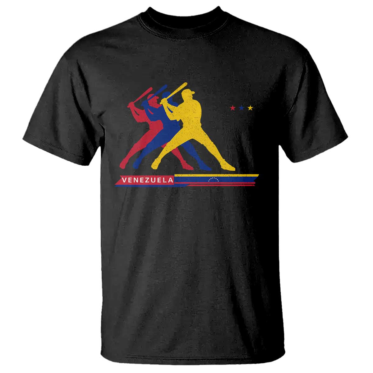 Baseball Venezuela Sport Fan Venezuelan Flag Batter Player T Shirt TS11 Black Print Your Wear