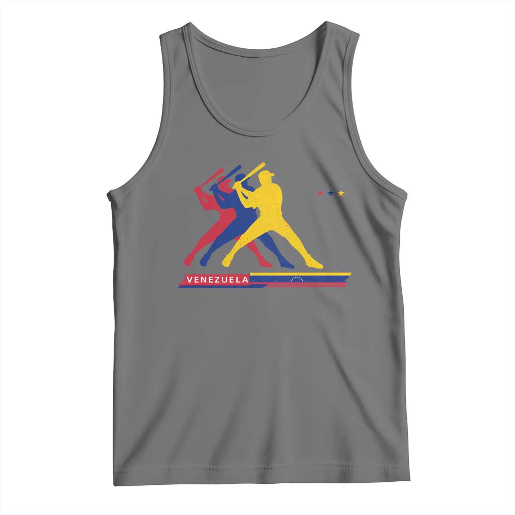 Baseball Venezuela Sport Fan Venezuelan Flag Batter Player Tank Top TS11 Black Heather Print Your Wear