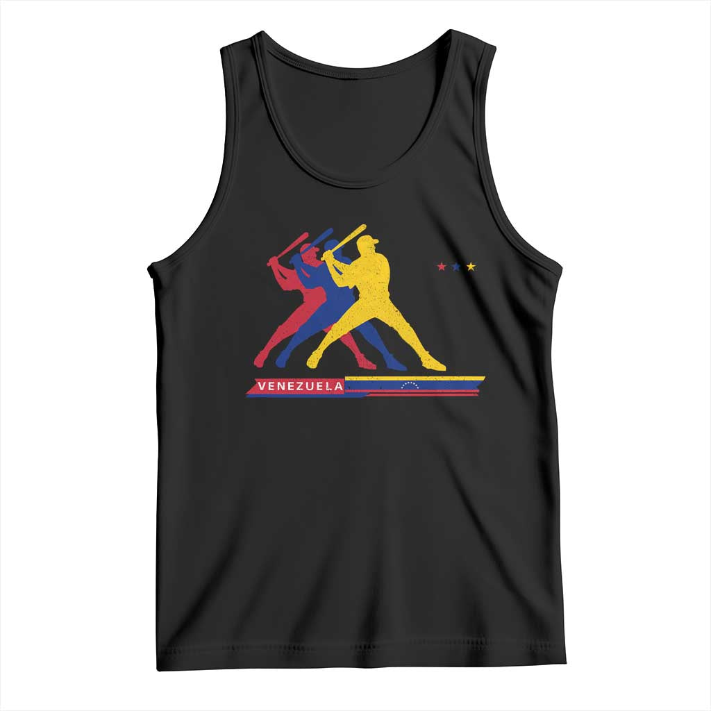 Baseball Venezuela Sport Fan Venezuelan Flag Batter Player Tank Top TS11 Black Print Your Wear