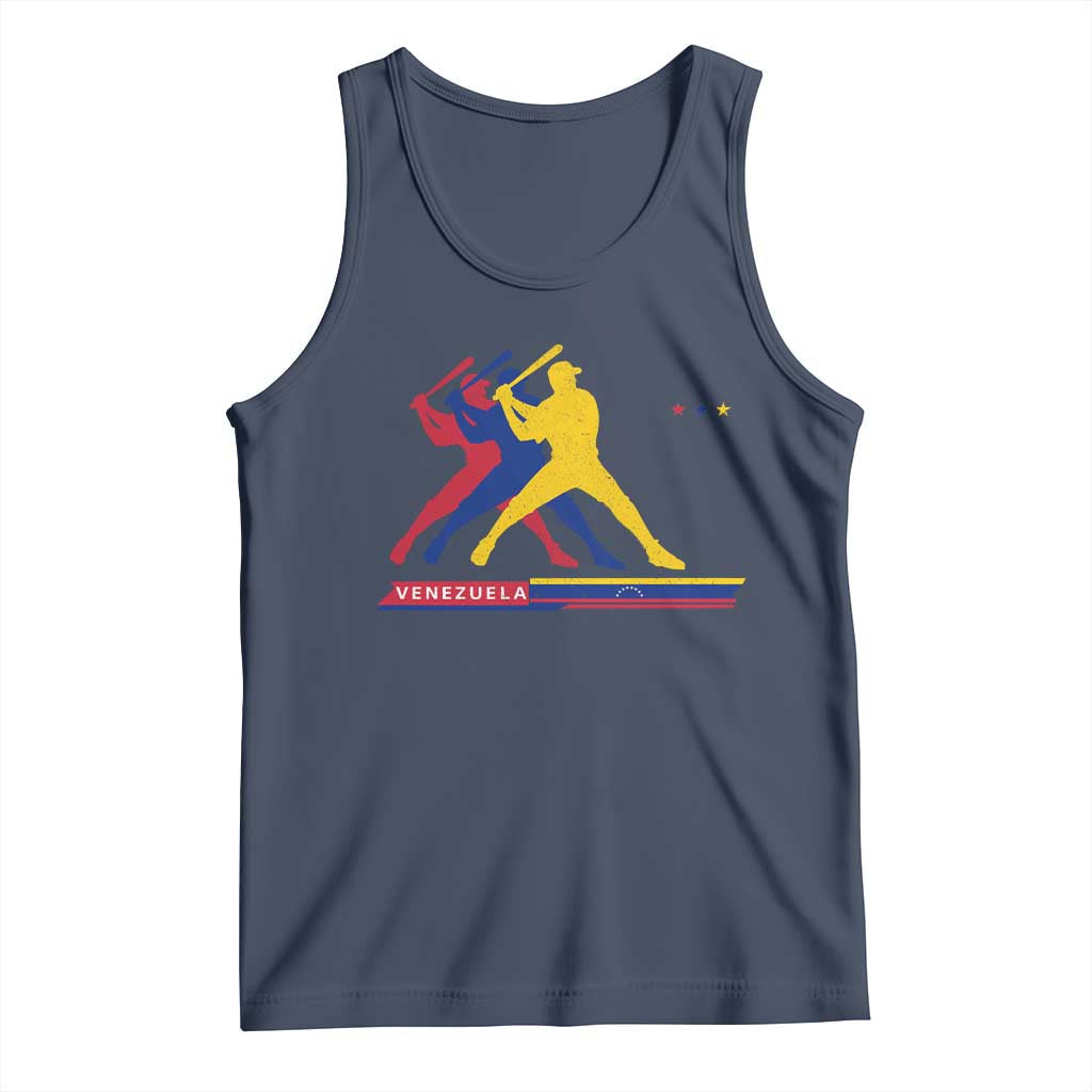 Baseball Venezuela Sport Fan Venezuelan Flag Batter Player Tank Top TS11 Navy Print Your Wear