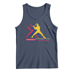Baseball Venezuela Sport Fan Venezuelan Flag Batter Player Tank Top TS11 Navy Print Your Wear