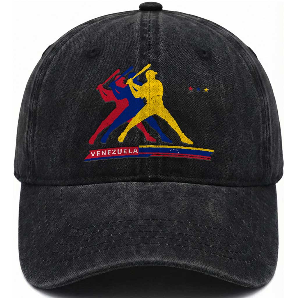Baseball Venezuela Sport Fan Venezuelan Flag Batter Player Washed Cotton Baseball Cap TS11 Print Your Wear