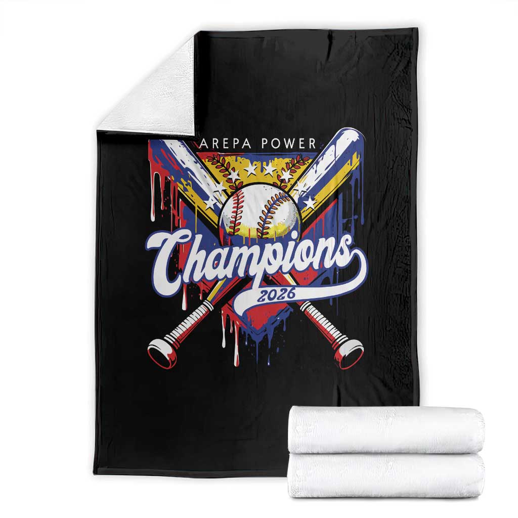 Venezuela Champions 2026 Throw Blanket Baseball Lover Home Plate Drip TS11 Black Print Your Wear