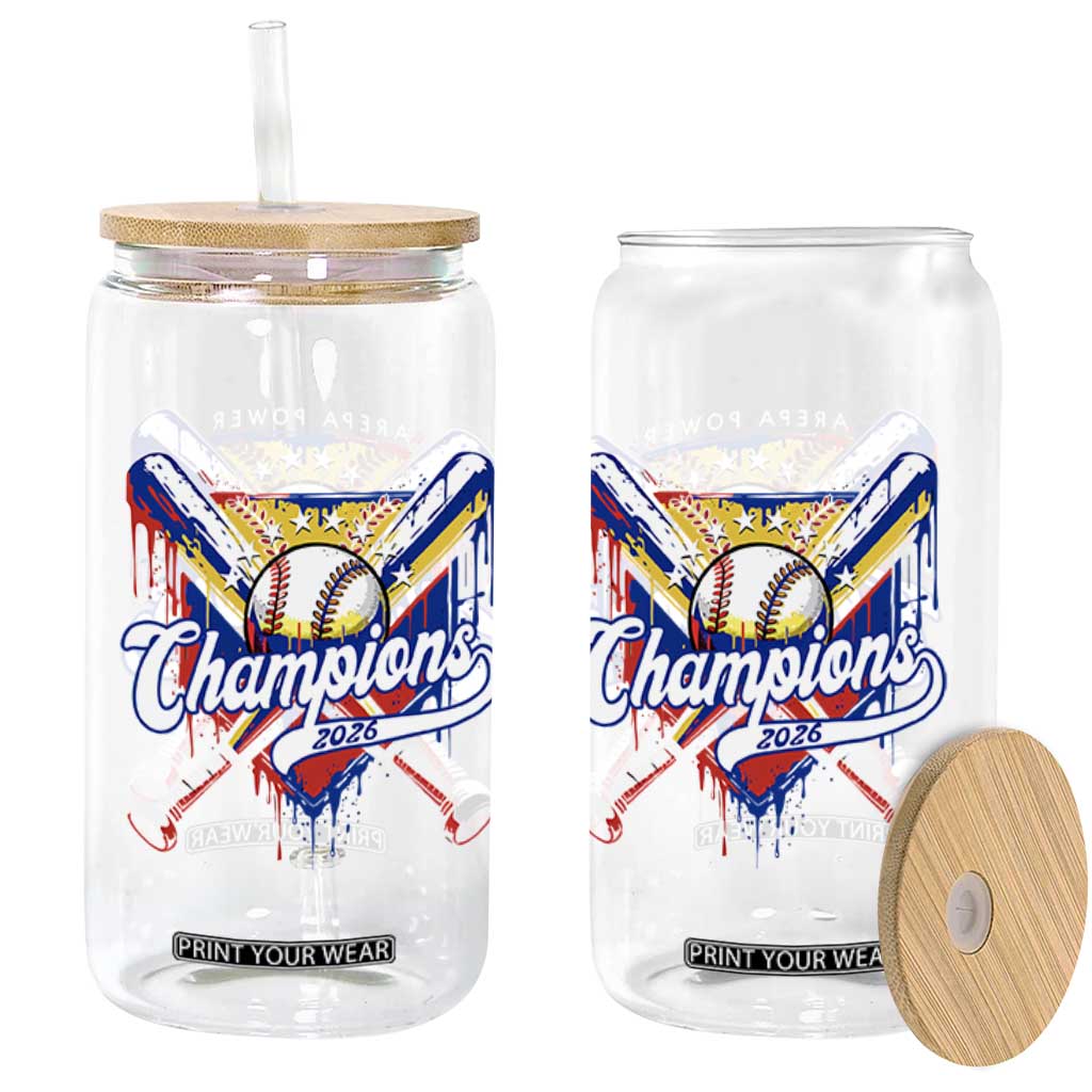 Venezuela Champions 2026 Glass Can Baseball Lover Home Plate Drip TS11 Print Your Wear