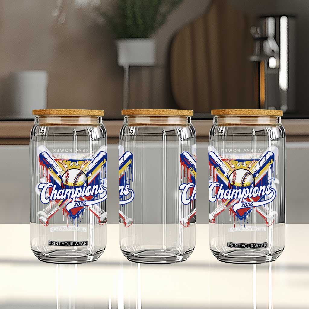 Venezuela Champions 2026 Glass Can Baseball Lover Home Plate Drip TS11 Print Your Wear