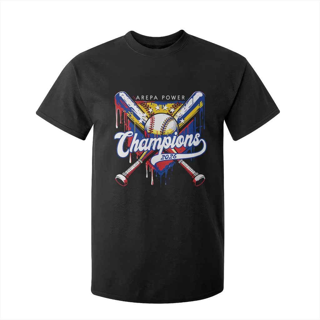 Venezuela Champions 2026 T Shirt For Kid Baseball Lover Home Plate Drip TS11 Black Print Your Wear