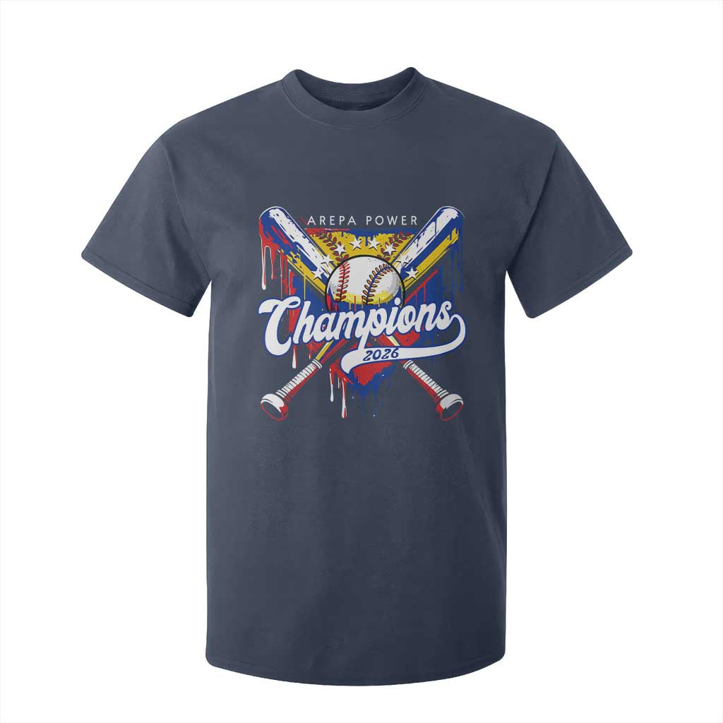 Venezuela Champions 2026 T Shirt For Kid Baseball Lover Home Plate Drip TS11 Navy Print Your Wear