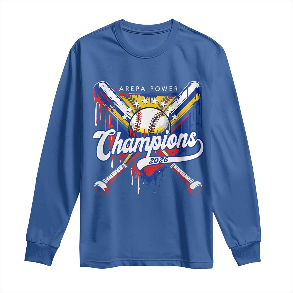 Venezuela Champions 2026 Long Sleeve Shirt Baseball Lover Home Plate Drip TS11 Royal Blue Print Your Wear