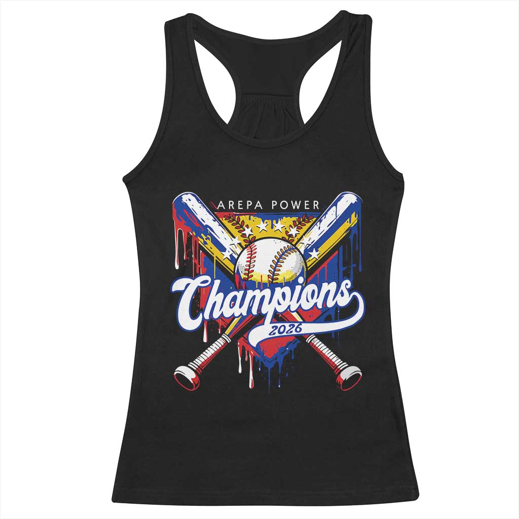 Venezuela Champions 2026 Racerback Tank Top Baseball Lover Home Plate Drip TS11 Black Print Your Wear