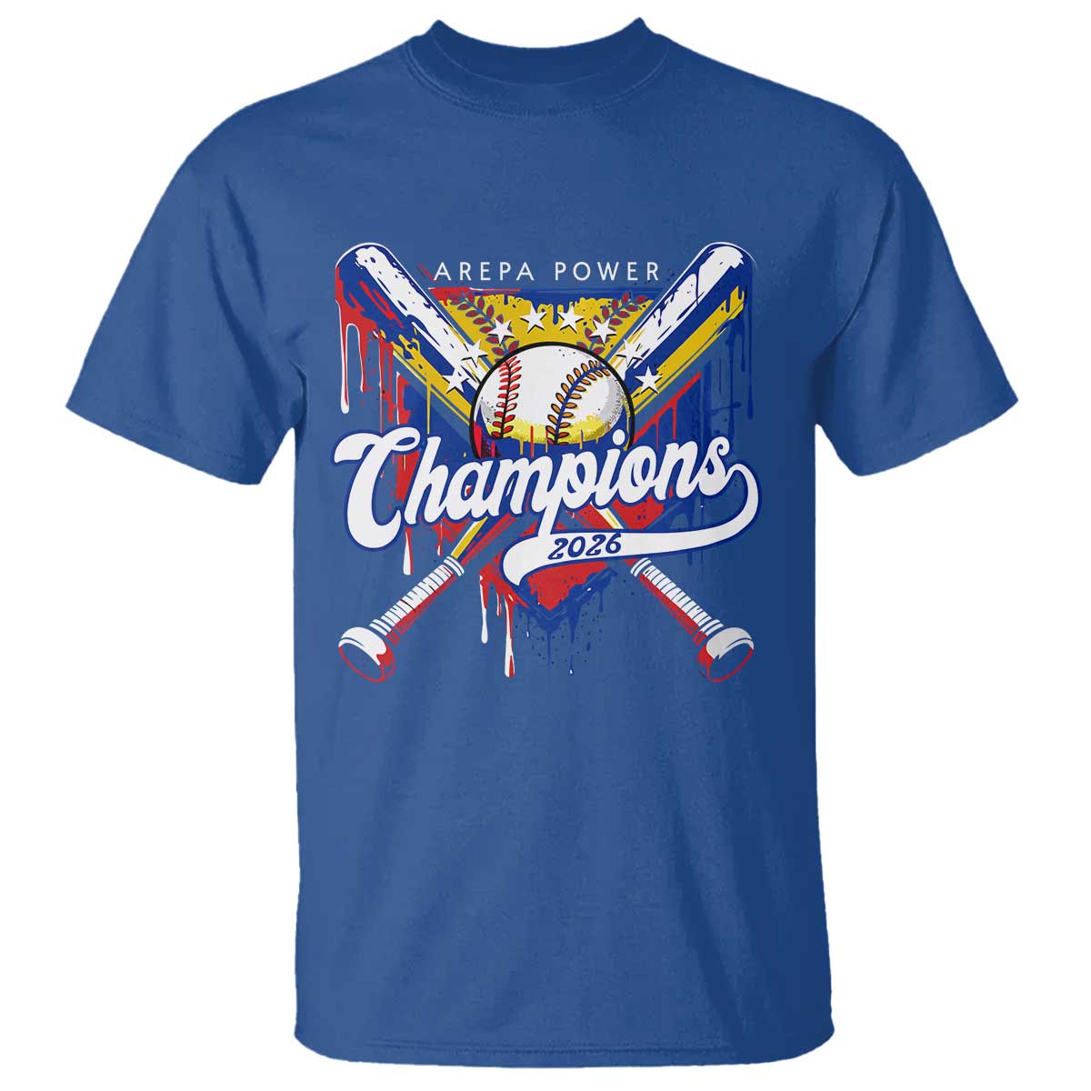 Venezuela Champions 2026 T Shirt Baseball Lover Home Plate Drip TS11 Royal Blue Print Your Wear