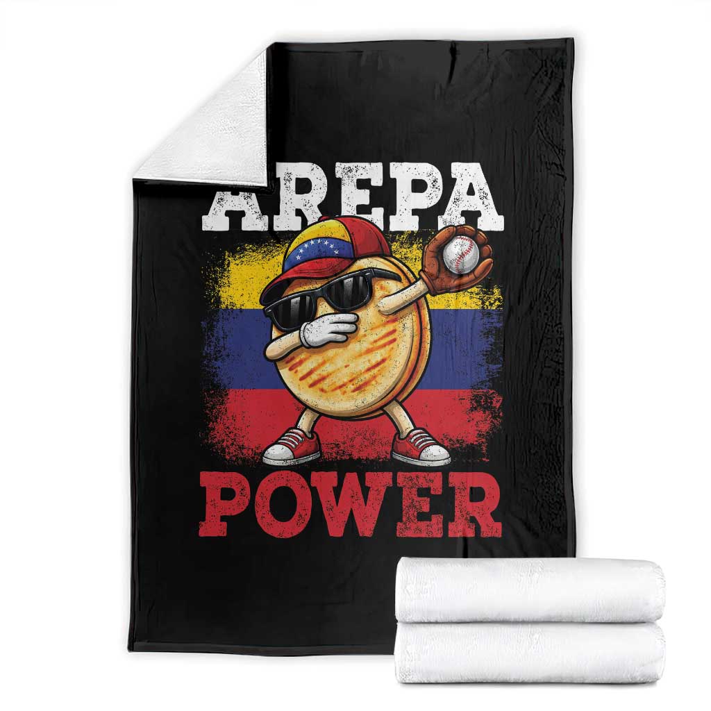 Funny Arepa Power Venezuela Baseball Lover Throw Blanket Cute Dabbing Arepa TS11 Black Print Your Wear