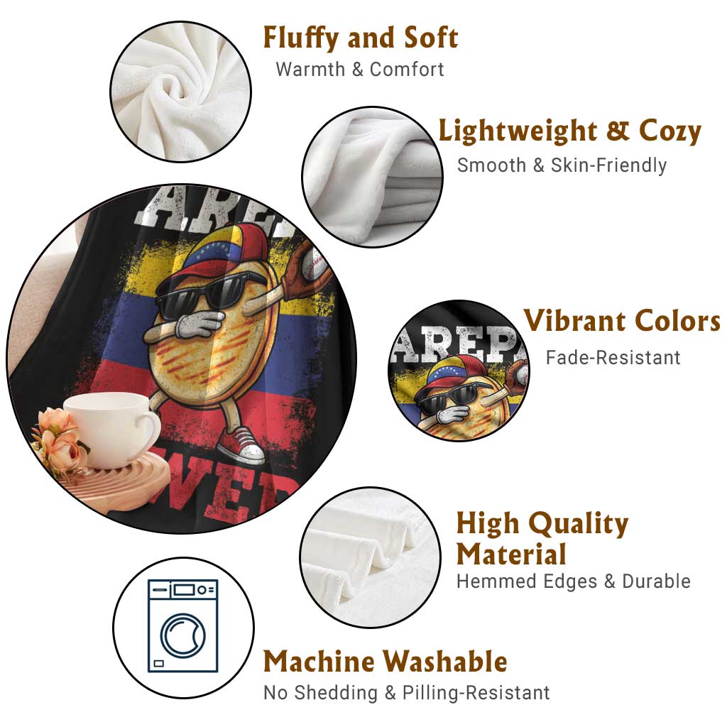 Funny Arepa Power Venezuela Baseball Lover Throw Blanket Cute Dabbing Arepa TS11 Print Your Wear