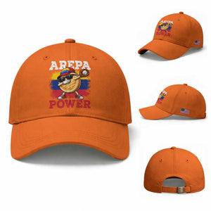 Funny Arepa Power Venezuela Baseball Lover Baseball Cap Cute Dabbing Arepa TS11 Baseball Cap Universal Fit Orange Print Your Wear