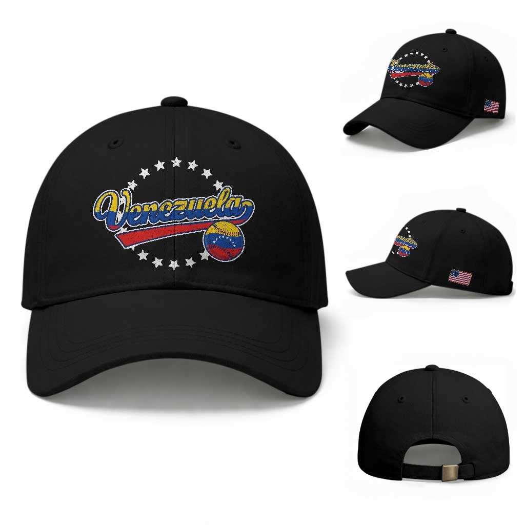 Venezuela Baseball Jersey Venezuelan Sport Fan Baseball Cap TS11 Baseball Cap Universal Fit Black Print Your Wear
