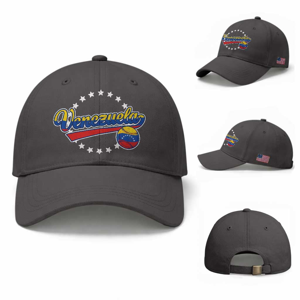 Venezuela Baseball Jersey Venezuelan Sport Fan Baseball Cap TS11 Baseball Cap Universal Fit Dark Gray Print Your Wear