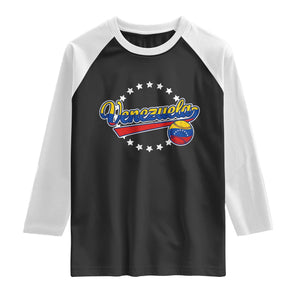 Venezuela Baseball Jersey Venezuelan Sport Fan Raglan Shirt TS11 Black White Print Your Wear