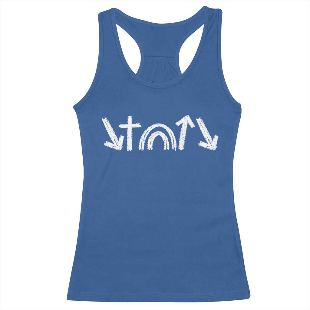 Christian Easter Racerback Tank Top 5 Gospel Symbols He Came Died Rose Ascended Jesus TS11 Royal Blue Print Your Wear