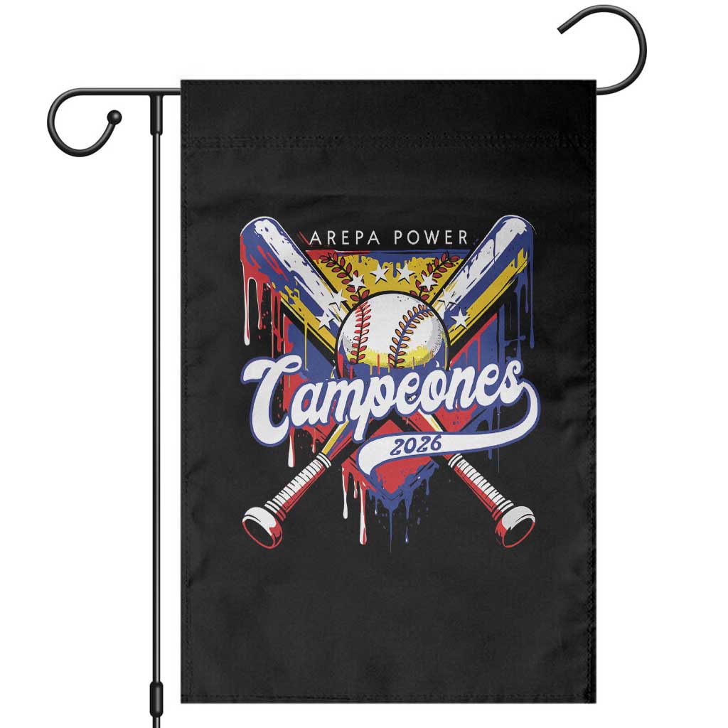 Venezuela Campeones Baseball Championship 2026 Garden Flag Home Plate Drip TS11 Black Print Your Wear