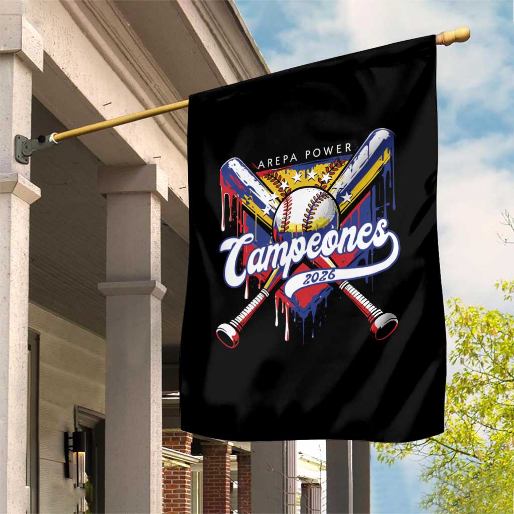 Venezuela Campeones Baseball Championship 2026 Garden Flag Home Plate Drip TS11 Print Your Wear