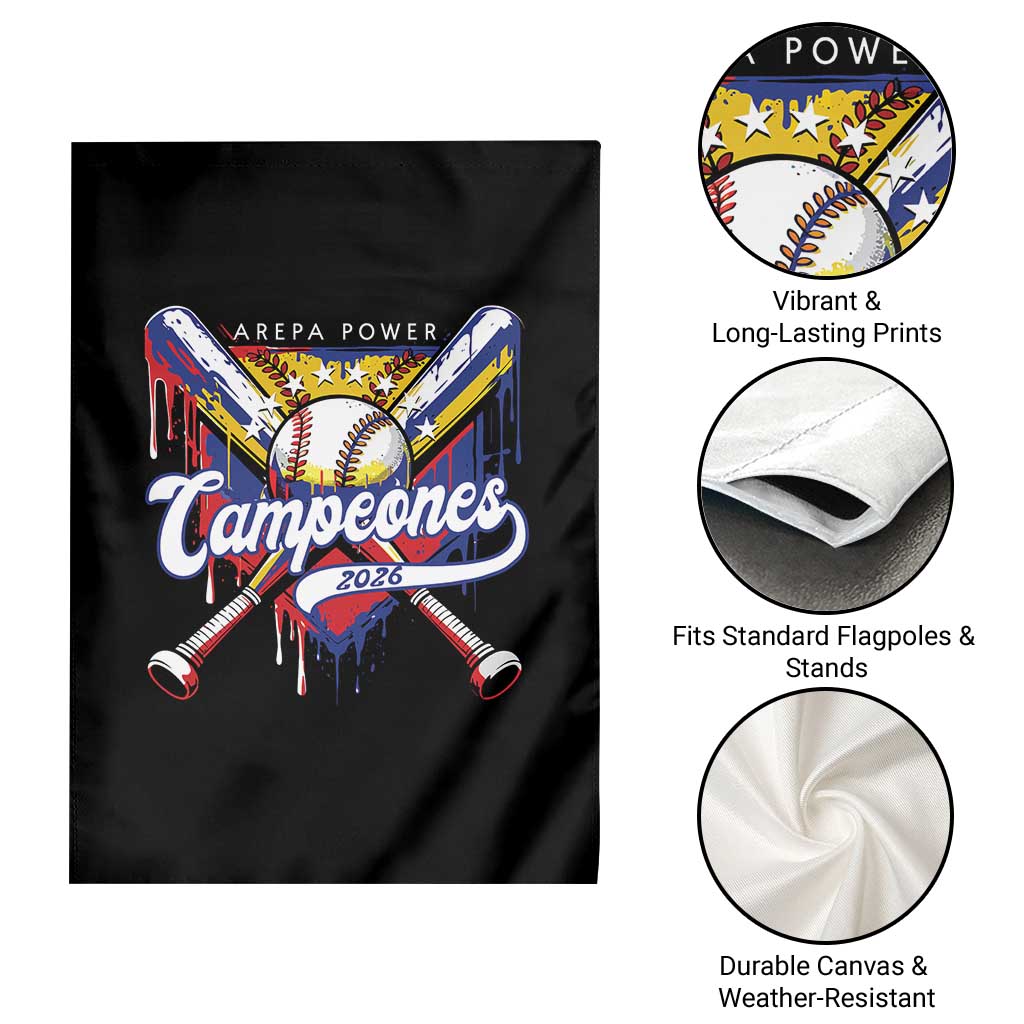 Venezuela Campeones Baseball Championship 2026 Garden Flag Home Plate Drip TS11 Print Your Wear