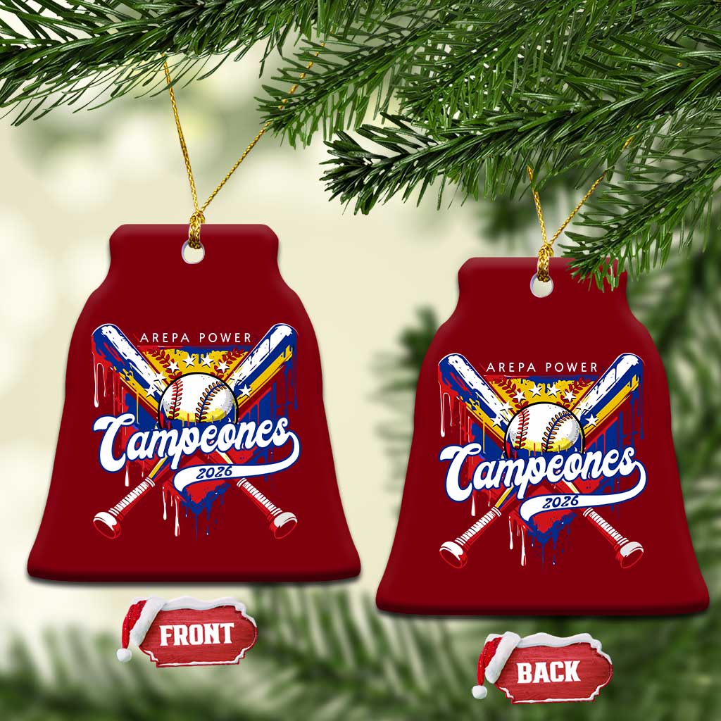 Venezuela Campeones Baseball Championship 2026 Ceramic Ornament Home Plate Drip TS11 Print Your Wear