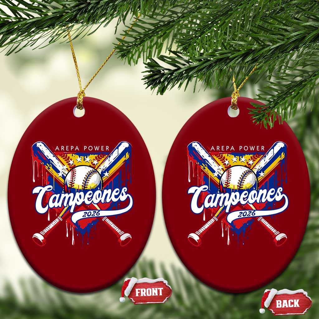 Venezuela Campeones Baseball Championship 2026 Ceramic Ornament Home Plate Drip TS11 Print Your Wear