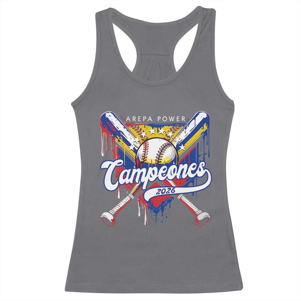 Venezuela Campeones Baseball Championship 2026 Racerback Tank Top Home Plate Drip TS11 Charcoal Print Your Wear