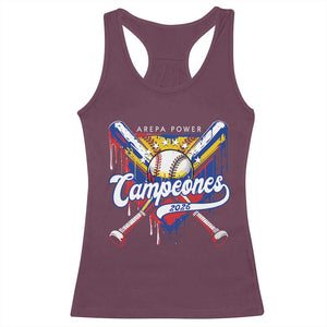 Venezuela Campeones Baseball Championship 2026 Racerback Tank Top Home Plate Drip TS11 Maroon Print Your Wear