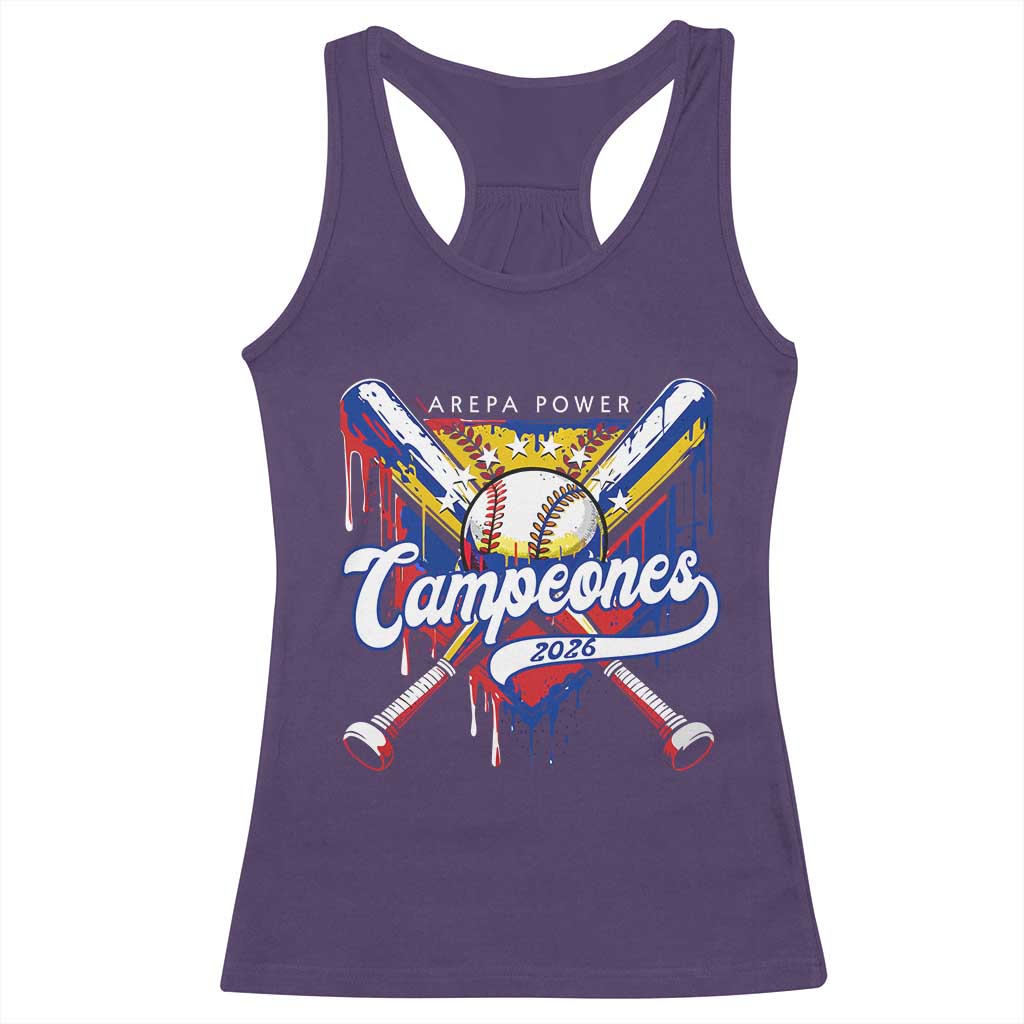 Venezuela Campeones Baseball Championship 2026 Racerback Tank Top Home Plate Drip TS11 Purple Print Your Wear