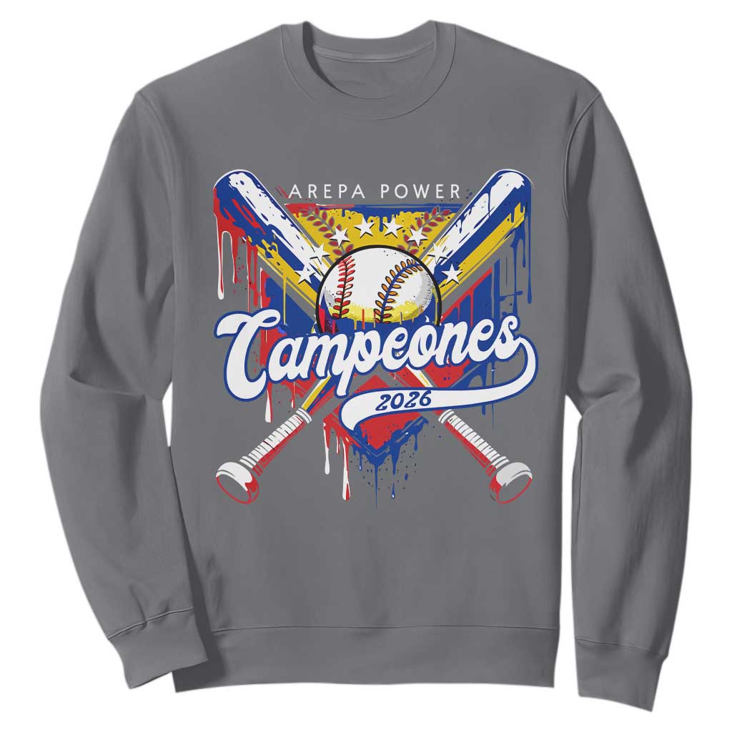 Venezuela Campeones Baseball Championship 2026 Sweatshirt Home Plate Drip TS11 Charcoal Print Your Wear