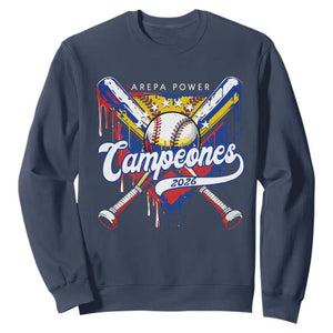 Venezuela Campeones Baseball Championship 2026 Sweatshirt Home Plate Drip TS11 Navy Print Your Wear