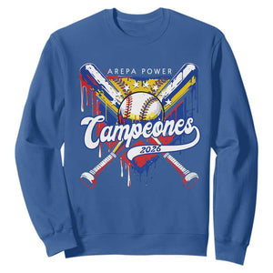 Venezuela Campeones Baseball Championship 2026 Sweatshirt Home Plate Drip TS11 Royal Blue Print Your Wear